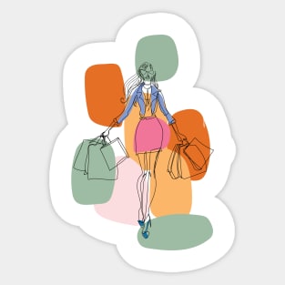 Girl Treat Yourself | Love for Shopping Sticker